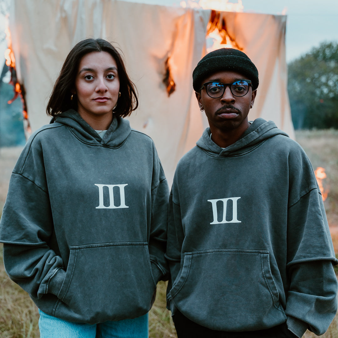 The Roman Numeral III Hoodie — Washed Grey